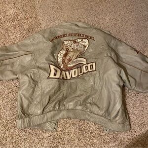 Davocci Leather Jacket with Snake Design